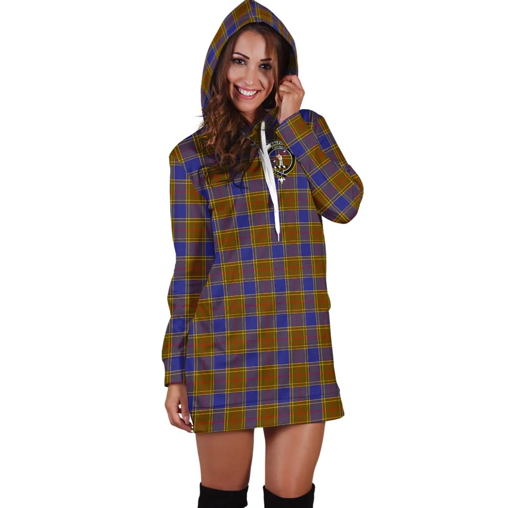 Balfour Tartan Hoodie Dress with Family Crest