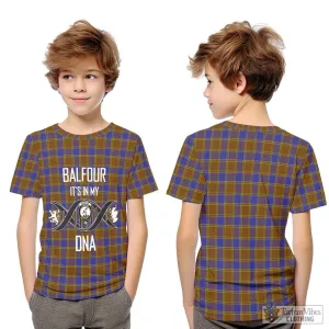 Balfour Tartan Kid T-Shirt with Family Crest DNA In Me Style