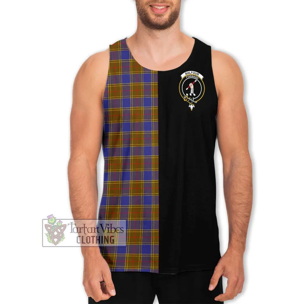 Balfour Tartan Men's Tank Top with Family Crest and Half Of Me Style