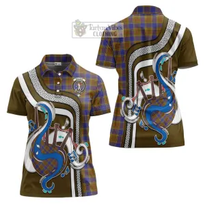 Balfour Tartan Women's Polo Shirt with Epic Bagpipe Style