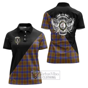 Balfour Tartan Women's Polo Shirt with Family Crest and Military Logo Style