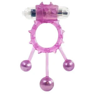 Ball Banger Excite Vibration Cock Ring - Purple