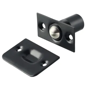 Ball Catch Mortise Strike Plate Radius Matte Black 2 1/4"