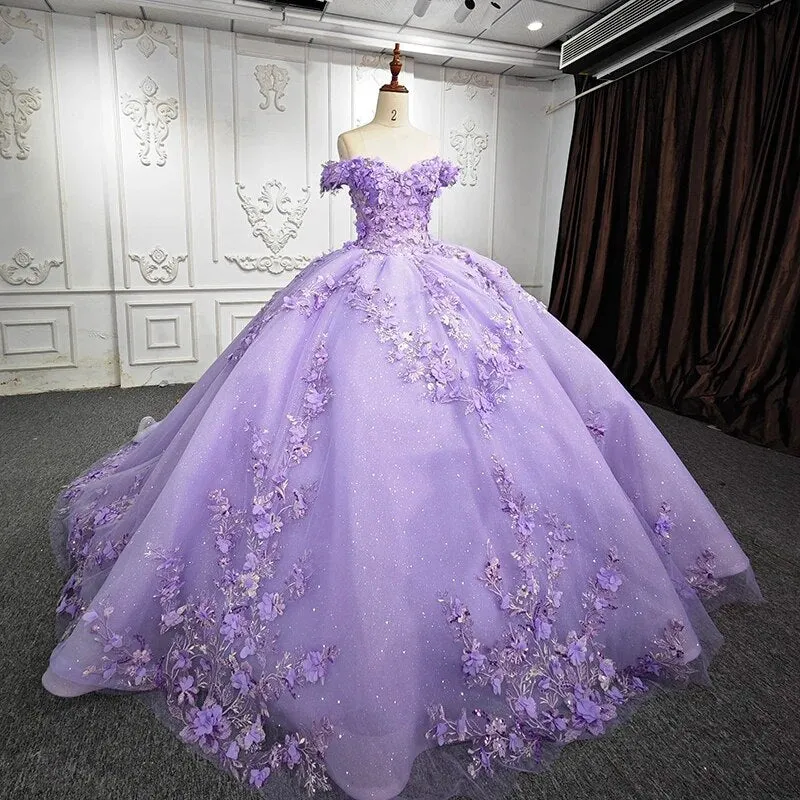 Ball Gown Quinceañera Dress 3D Flower