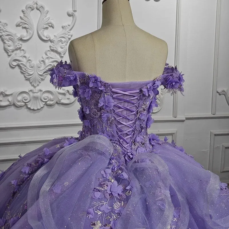 Ball Gown Quinceañera Dress 3D Flower