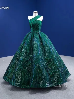 Ball Gown Spaghetti Straps Green Long Formal Dresses Wedding Dress Quinceanera Dresses RSM67509