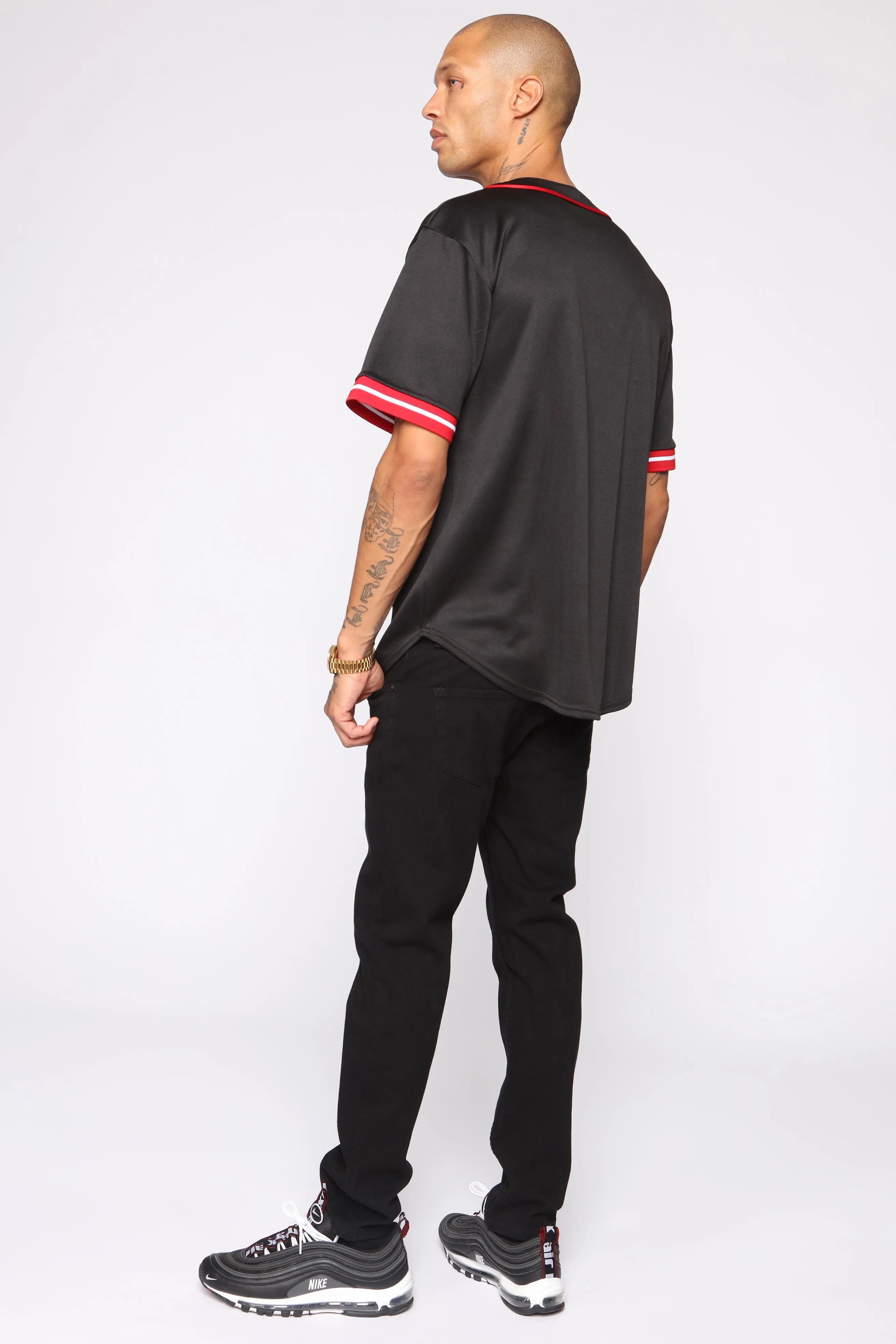 Ball Out Short Sleeve Woven Top - Black/combo