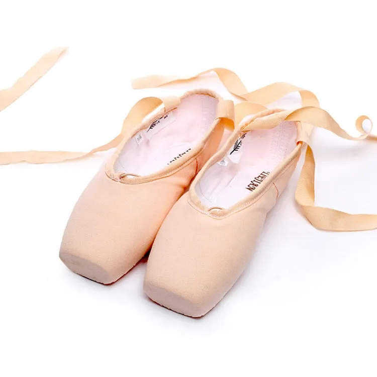 Ballet Lace Pointe Shoes Professional Flat Dance Shoes, Size: 38(Canvas)