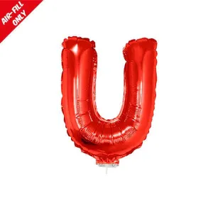 Balloon on Stick - 16" Red Letter U