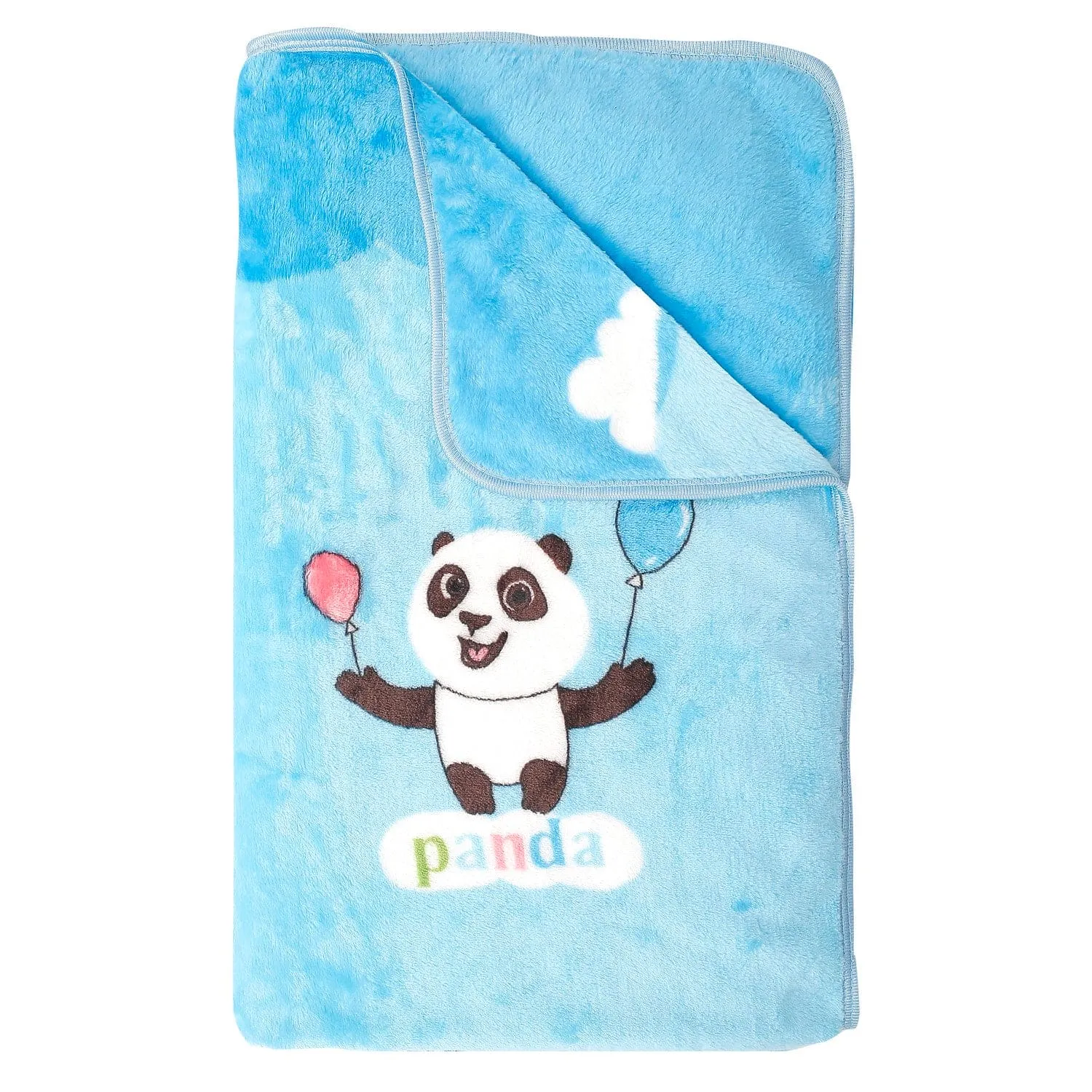 Balloon Panda Blue Blanket