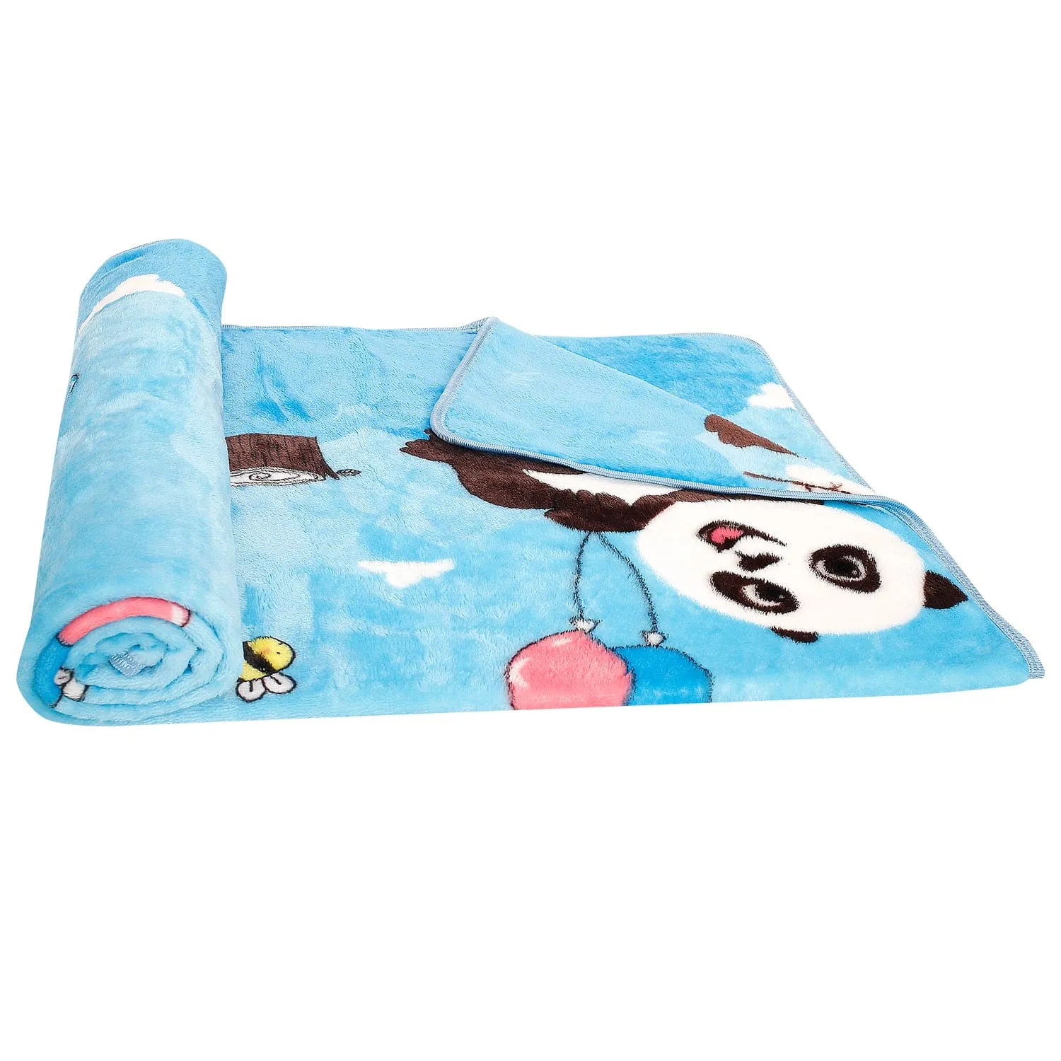 Balloon Panda Blue Blanket