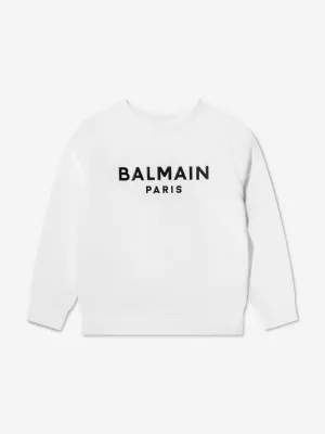 Balmain Boys Logo Sweatshirt in White