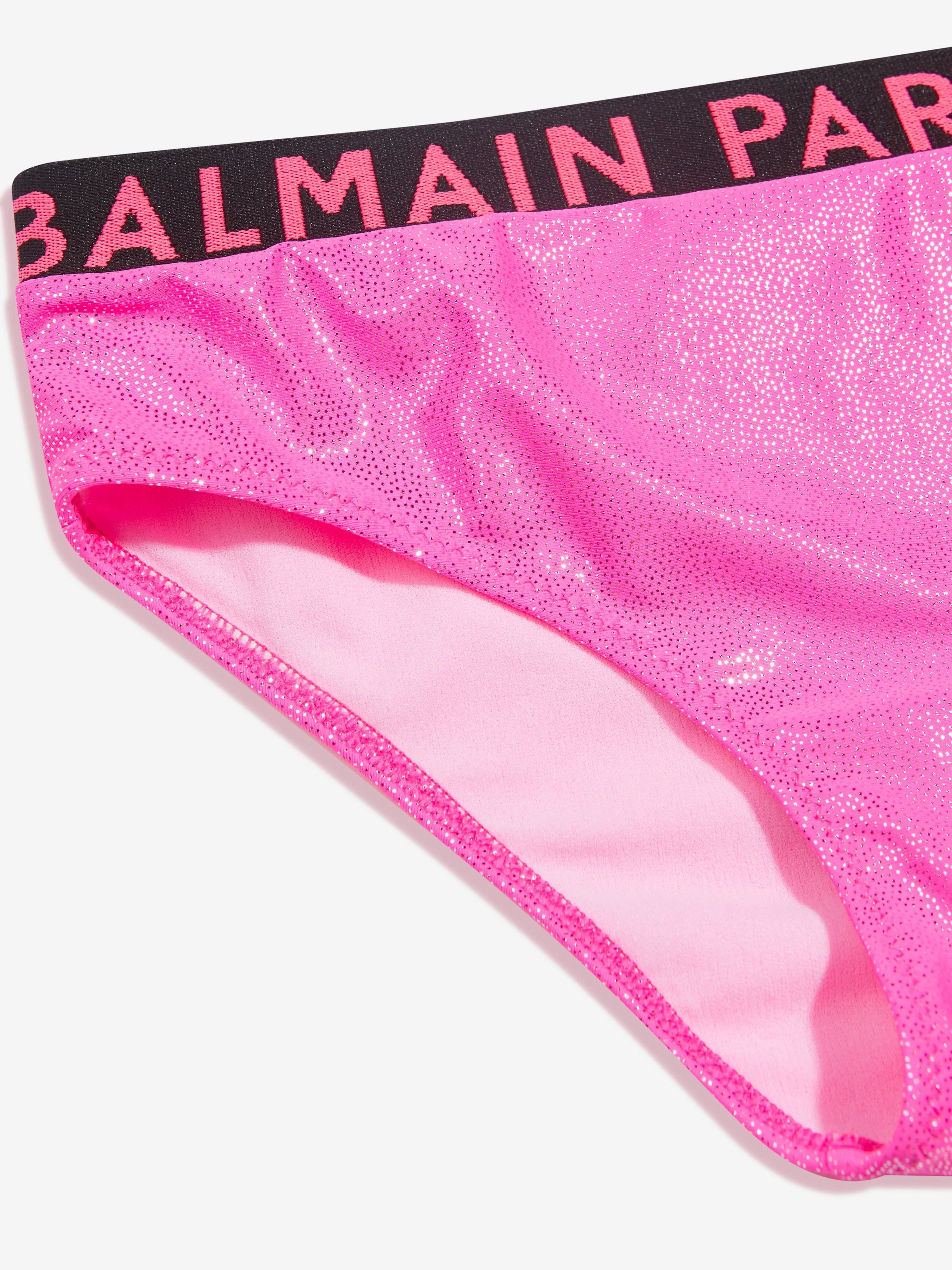 Balmain Girls Logo Bikini in Pink