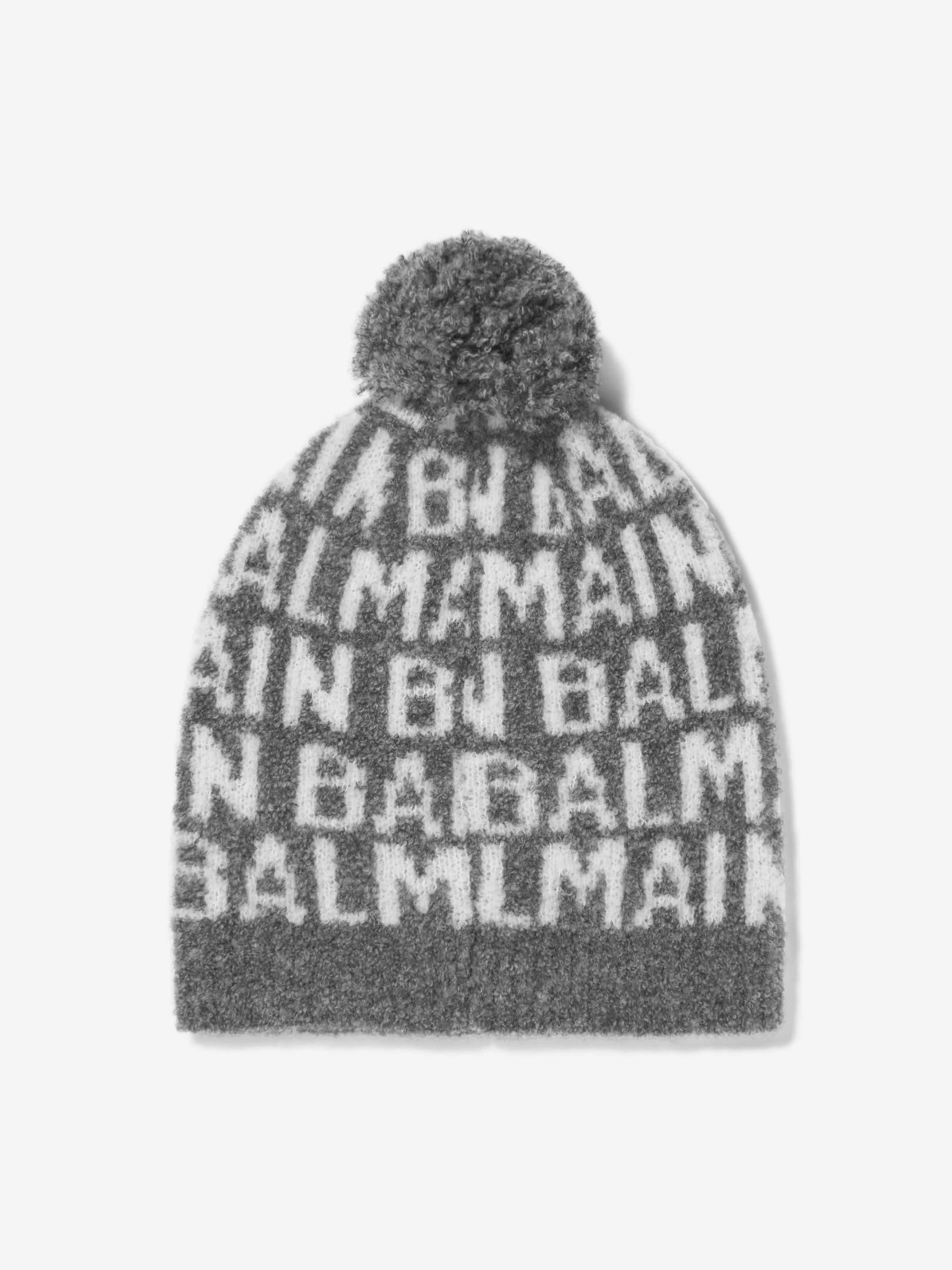 Balmain Kids Wool Knitted Bobble Hat