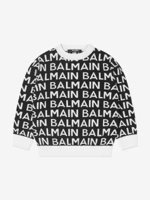 Balmain Kids Wool Logo Jumper