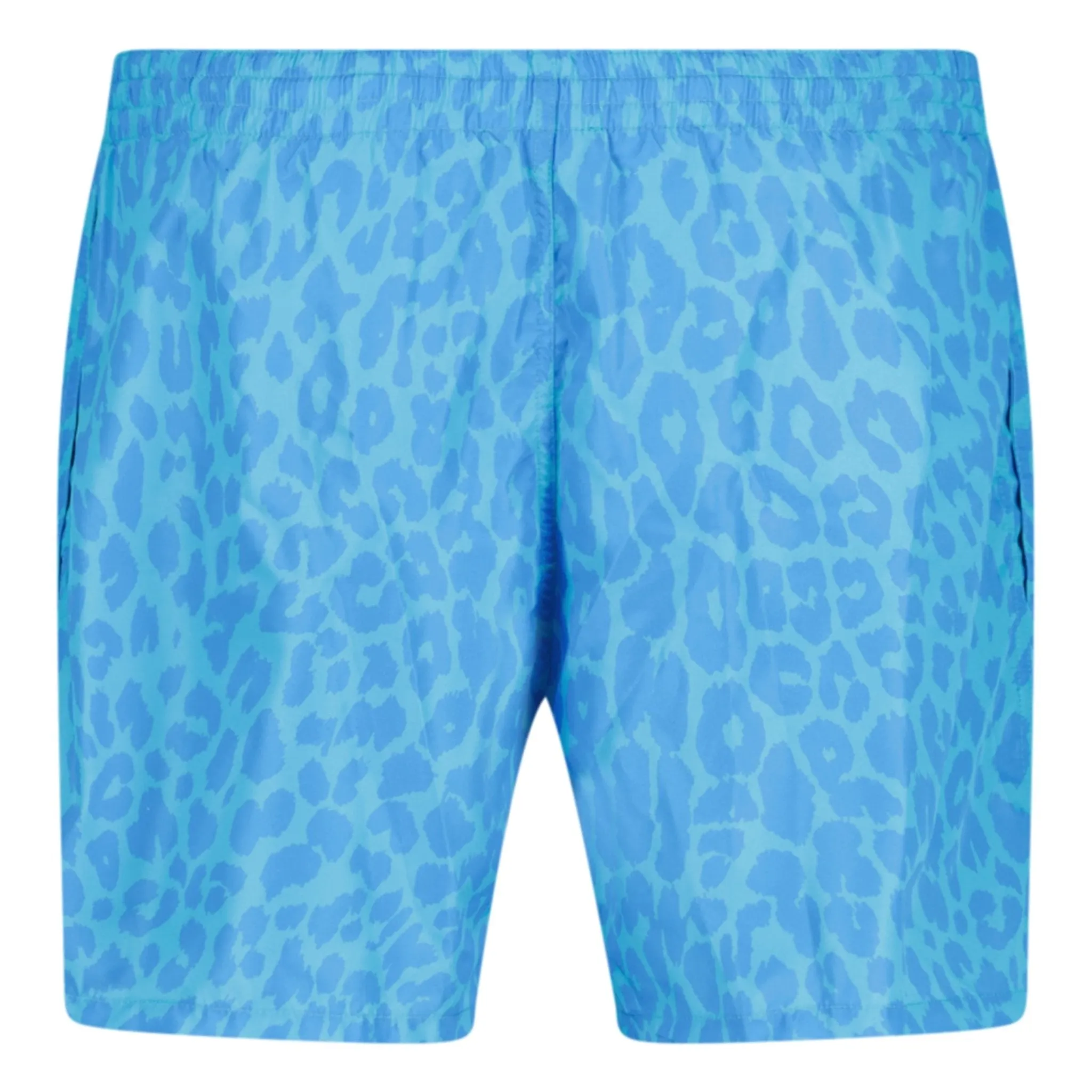 BALMAIN LOGO PRINTED SWIM SHORTS BLUE