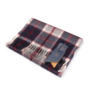 Balmoral 100% Cashmere Woven Scarf Bannockbane Navy