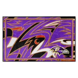 Baltimore Ravens 4ft. x 6ft. Plush Area Rug XFIT Design