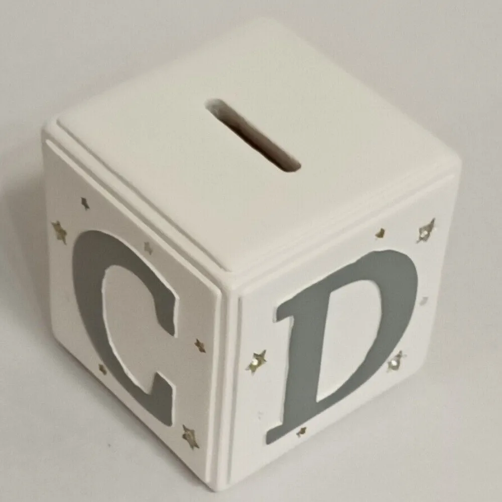 Bambino White & Grey Money Box ABC