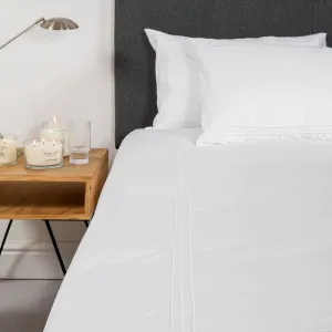 Bamboo 440 Thread Count 3 Line Satin Stitch Duvet Cover Set - White