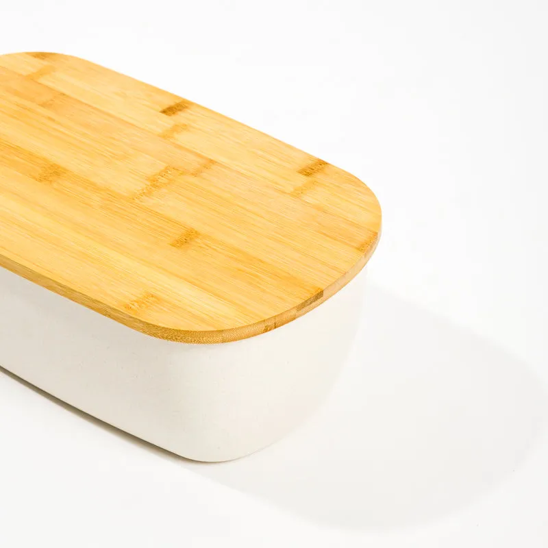 Bamboo Bread Bin - Cream