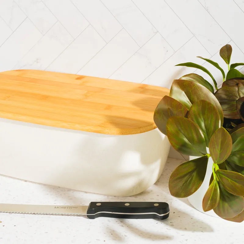 Bamboo Bread Bin - Cream