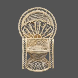 Bamboo Cane Peacock Maharaja Chair I Marriage chair I Banquet Hall Chair I Living Room Chair with Seat Cushion