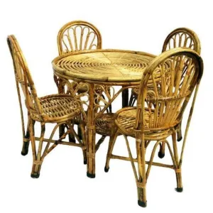 Bamboo Cane Rattan Designer Chair for Home, Dinning Chair Set of 4