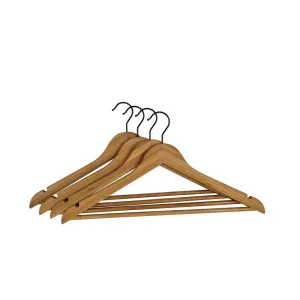 Bamboo Coat Hangers 4 Pack Black