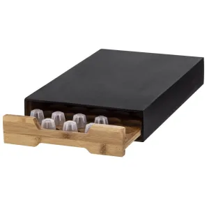 Bamboo Coffee Pod Holder Drawer Black