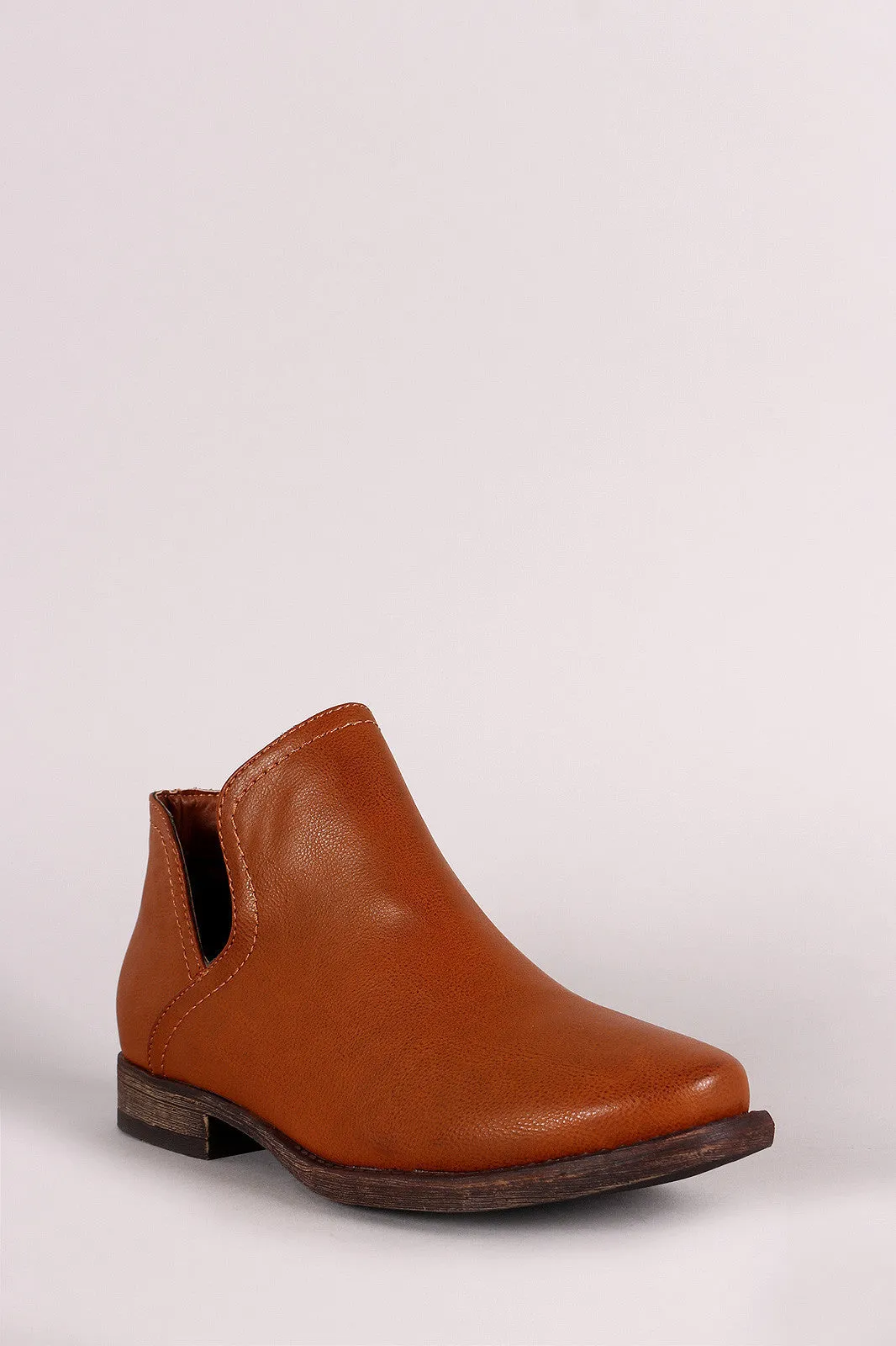 Bamboo Open Side Almond Toe Booties