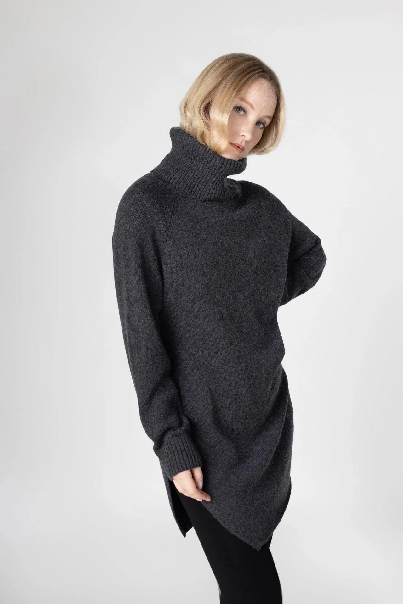 Bamboo Oversized Turtleneck Sweater