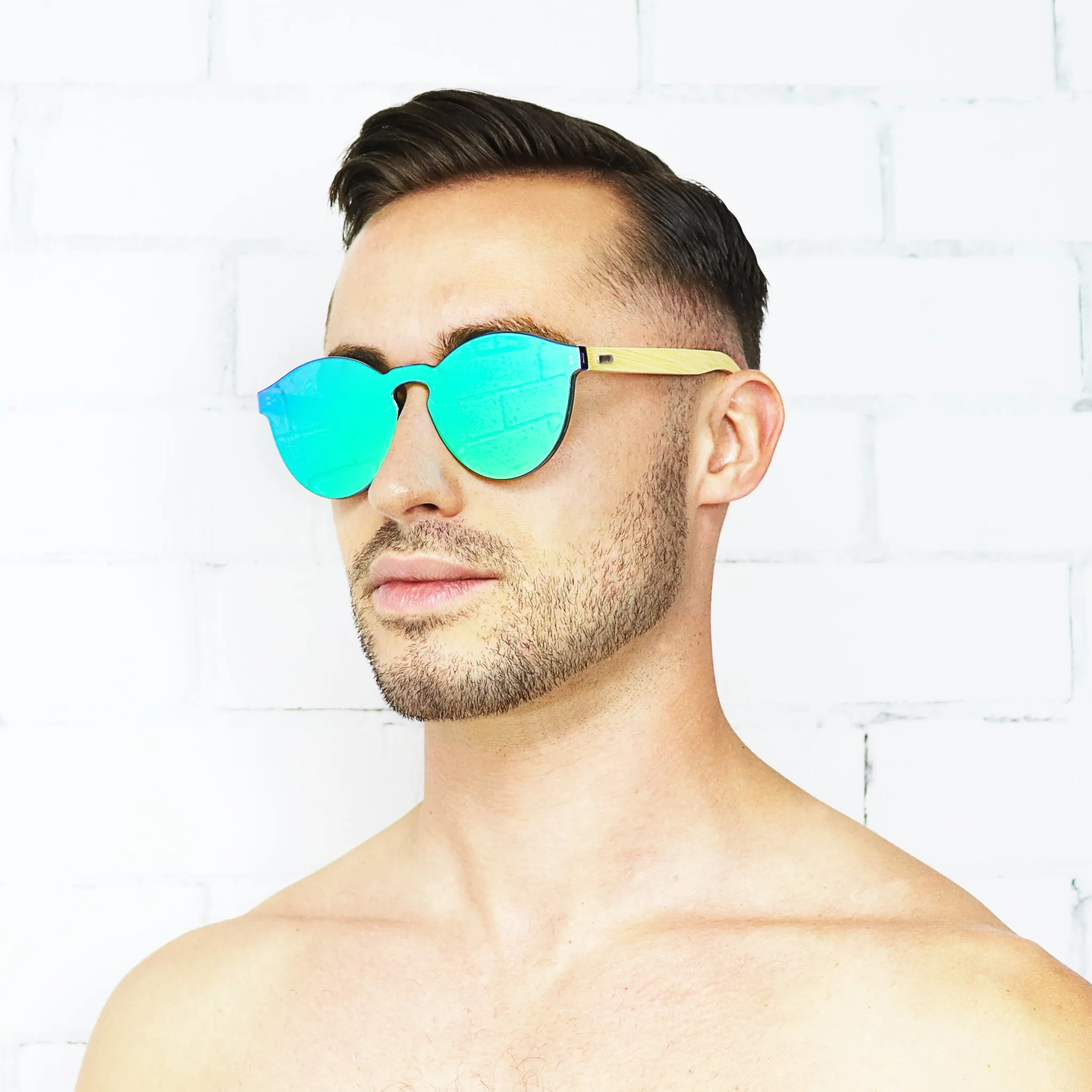 Bamboo Reflective Sunglasses - Green