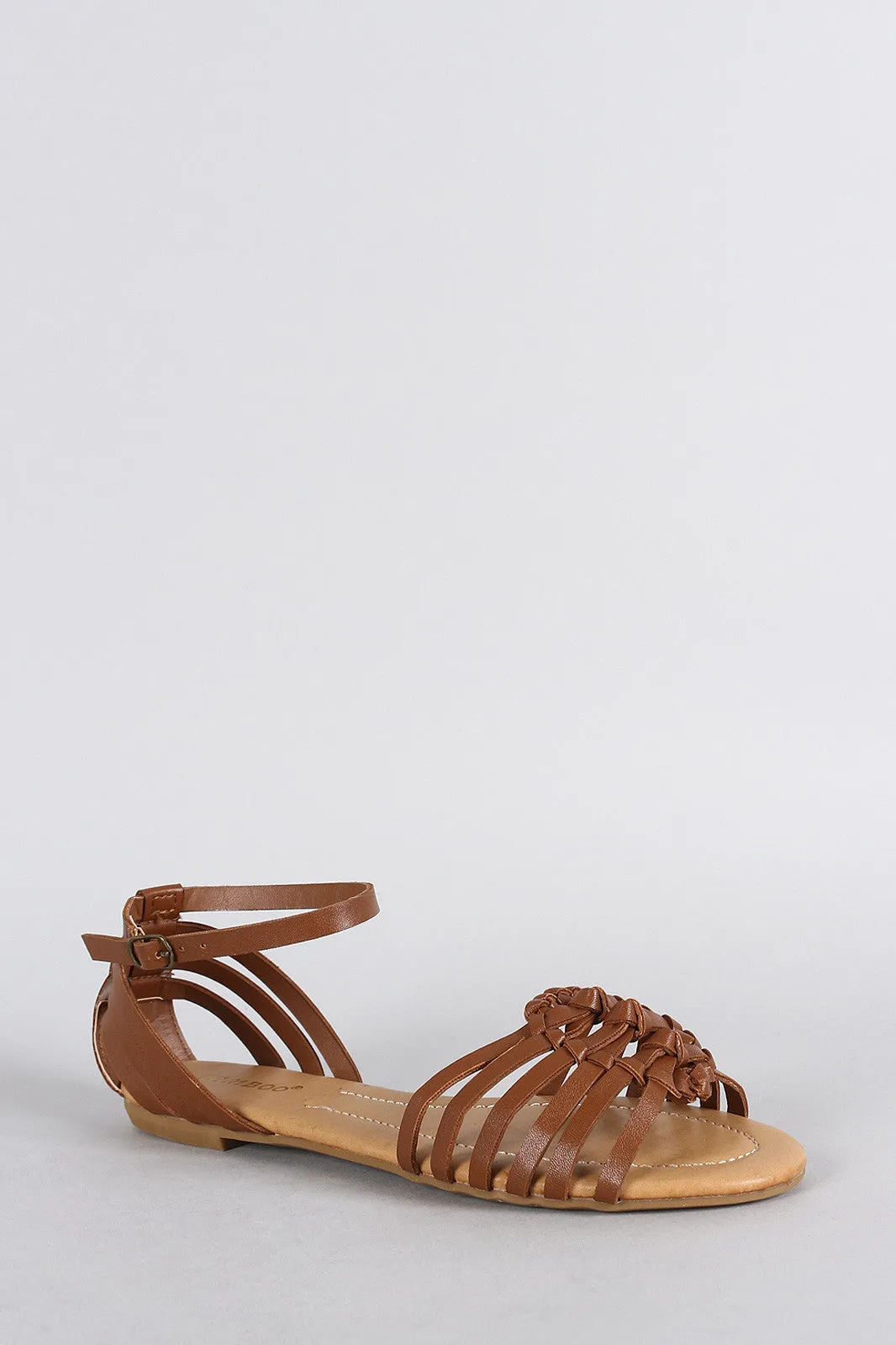 Bamboo Strappy Knotted Open Toe Fisherman Flat Sandal