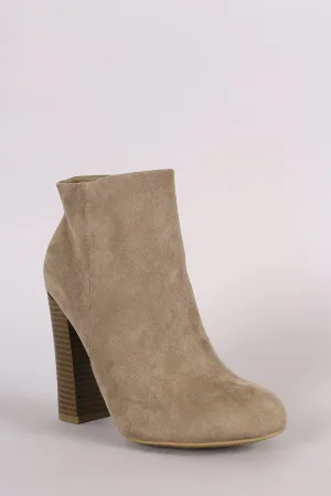 Bamboo Suede Chunky Heeled Ankle Boots