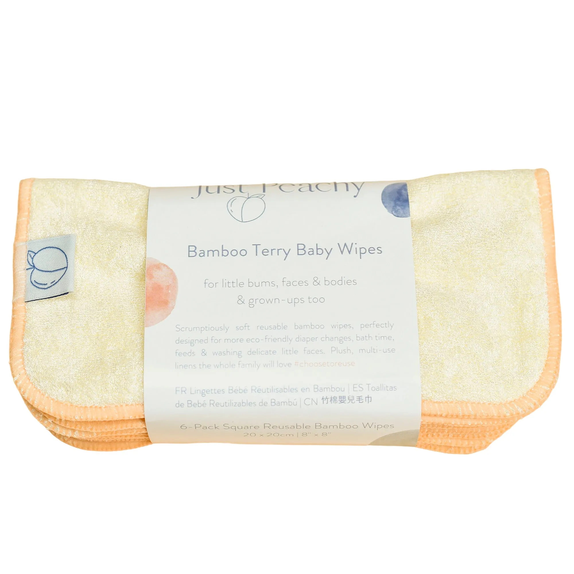 Bamboo Terry Reusable Baby Wipes 6-pack