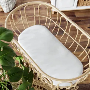 Bamboo White Bassinet / Cradle Fitted Sheet