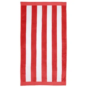 Bambury Classic Stripe Poppy Beach Towel