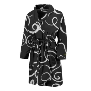 B&W Squiggles Bath Robe - Men