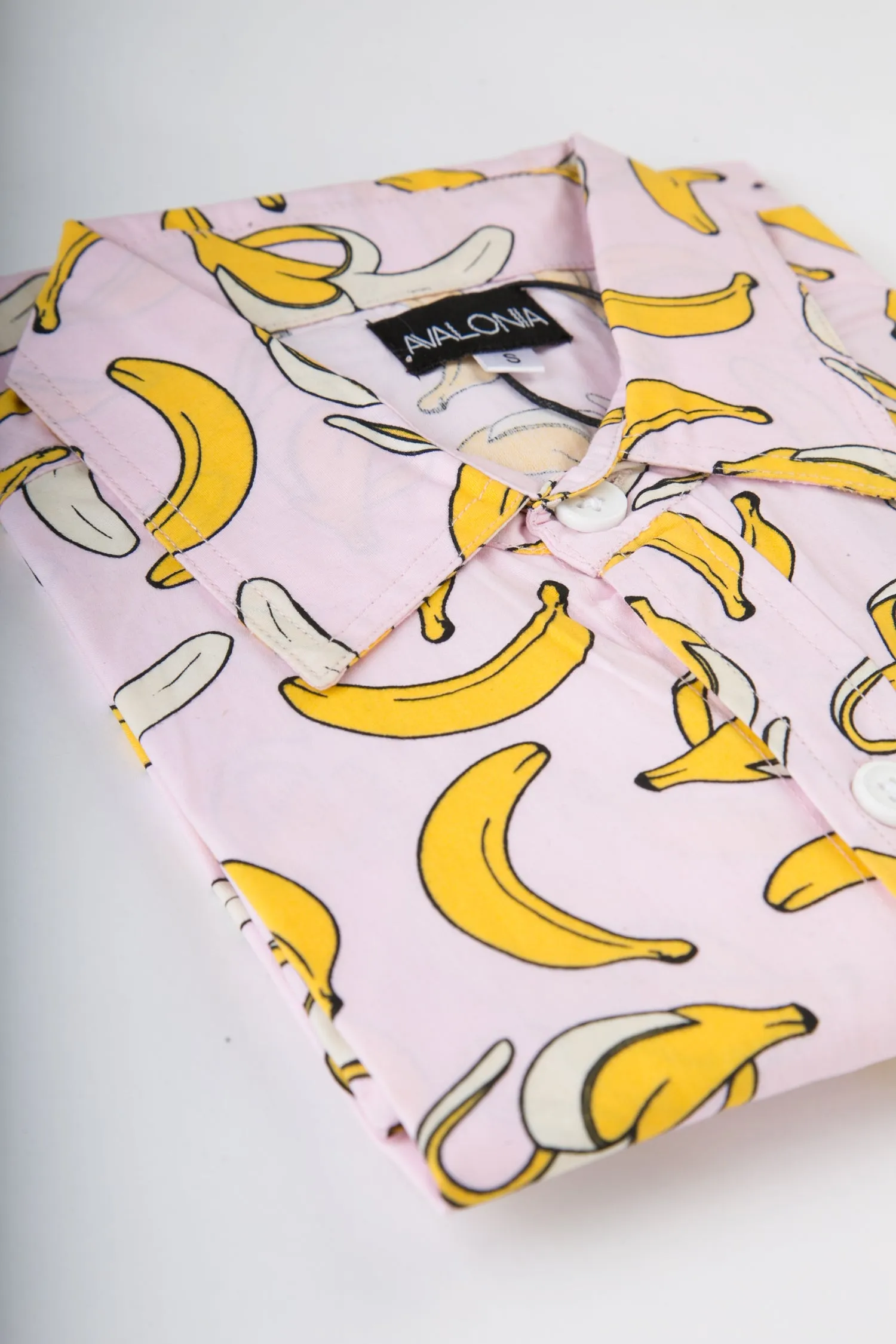 Banana Fruit Pink Cotton Slim-Fit Long-Sleeve Shirt