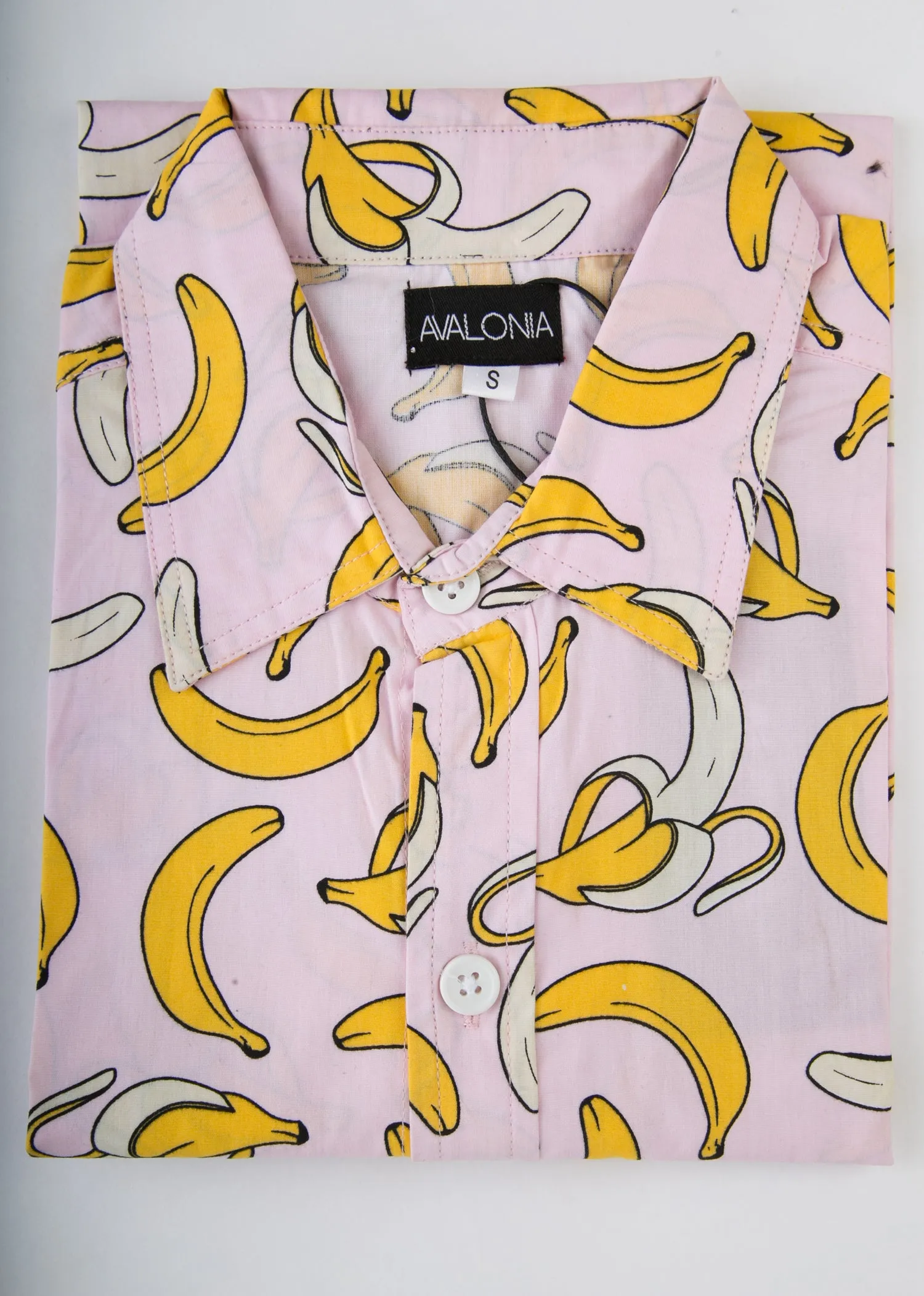 Banana Fruit Pink Cotton Slim-Fit Long-Sleeve Shirt