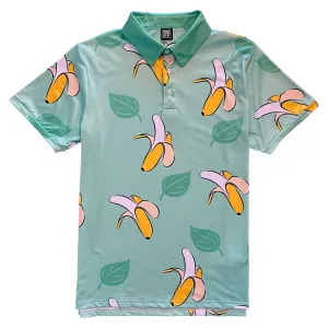 Banana Hawaiian Pattern Mens Golf Polo Shirt