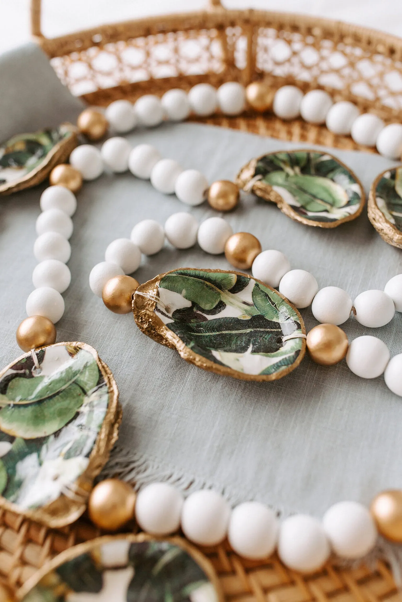 Banana Leaf Oyster Shell Garland