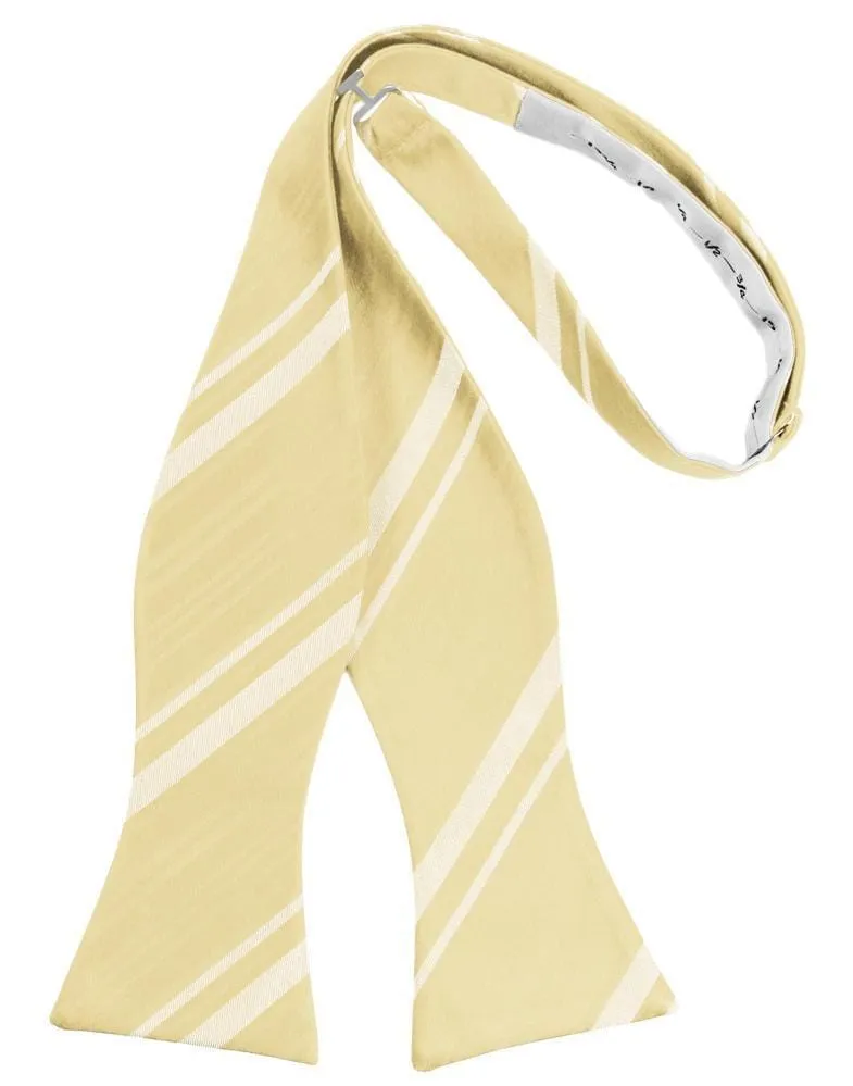 Banana Striped Satin Bow Tie