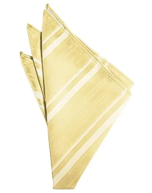 Banana Striped Satin Pocket Square