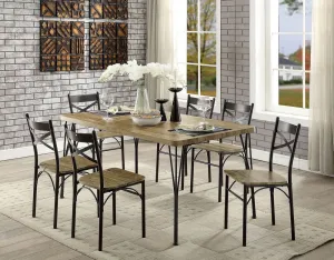 Banbury 7-Pc Gray/Dark Bronze Dining Table Set