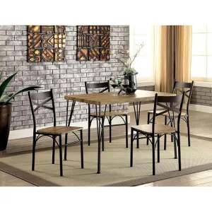 BANBURY Gray/Dark Bronze 5 Pc. 43" Dining Table Set, Gray