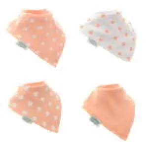 Bandana Dribble Bibs 4 Pack Coral