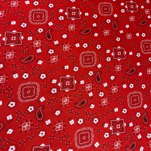 Bandana (Poly Print) Wholesale Fabric in Red