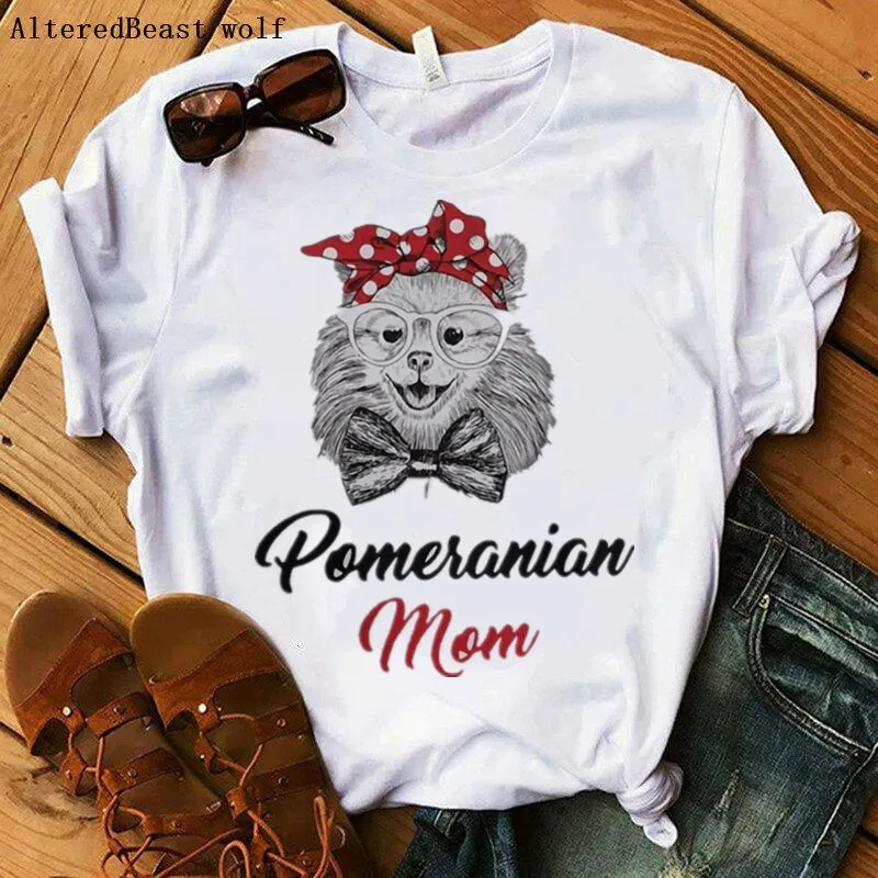 Bandana Pomeranian Mom T-Shirt